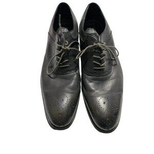 Ashton Grey Men's Dress Shoes Lace Up Oxford Black Leather Size 11.5